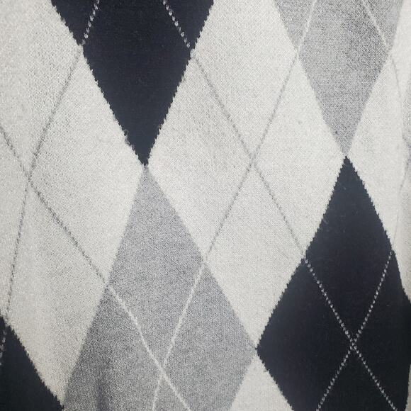 Anthropologie MAEVE Carys Mock Neck Argyle Diamond Pullover Knit Sweater Grey S - Picture 9 of 16